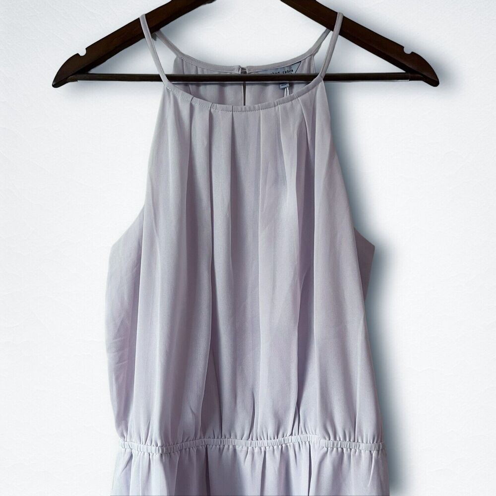 NWT Naked Zebra Lavender Sheer Chiffon Lined Halter Skater Dress Women's Medium - Picture 2 of 10